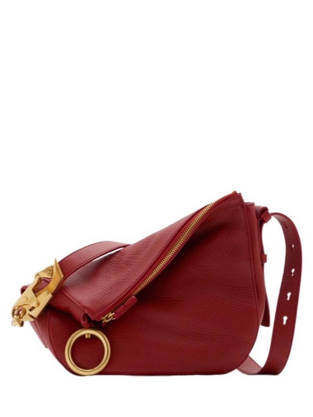 Burberry Red Leather Crossbody Bag with Gold Hardware